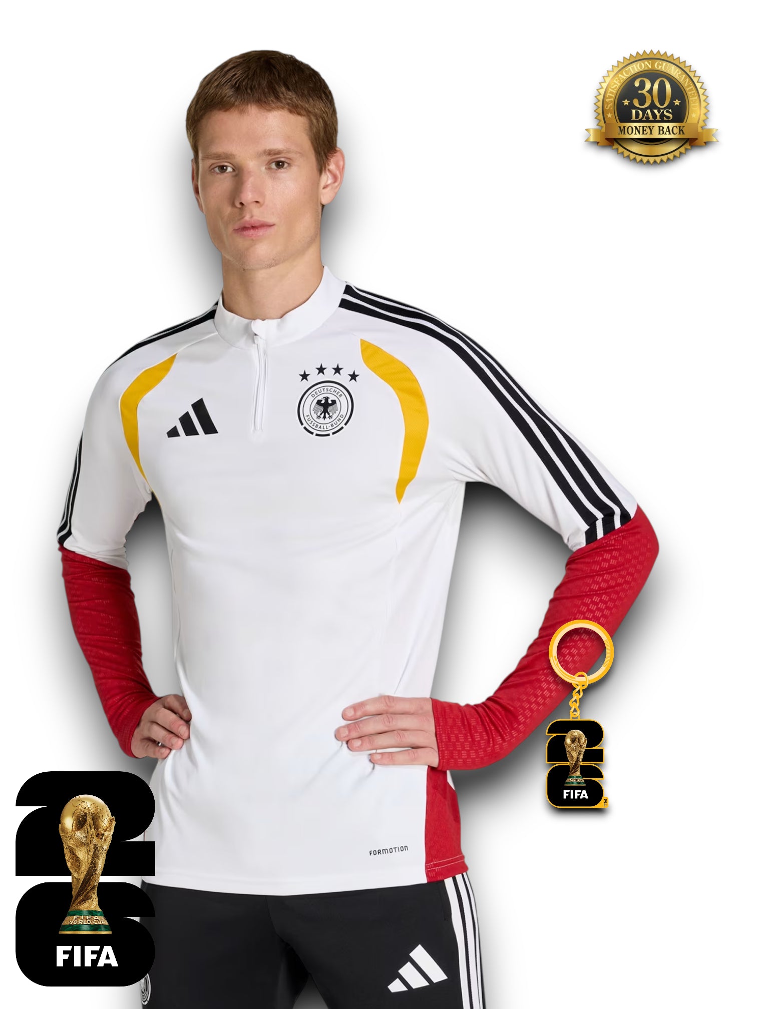 Germany World Cup 2026 Half-Zip Training Suit Set White